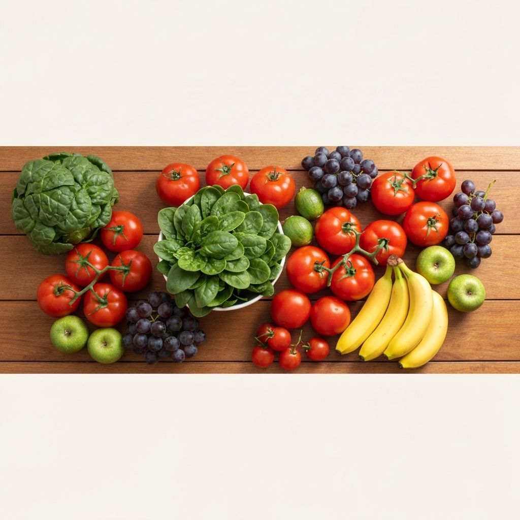 Fresh vegetables and fruits representing healthy nutrition